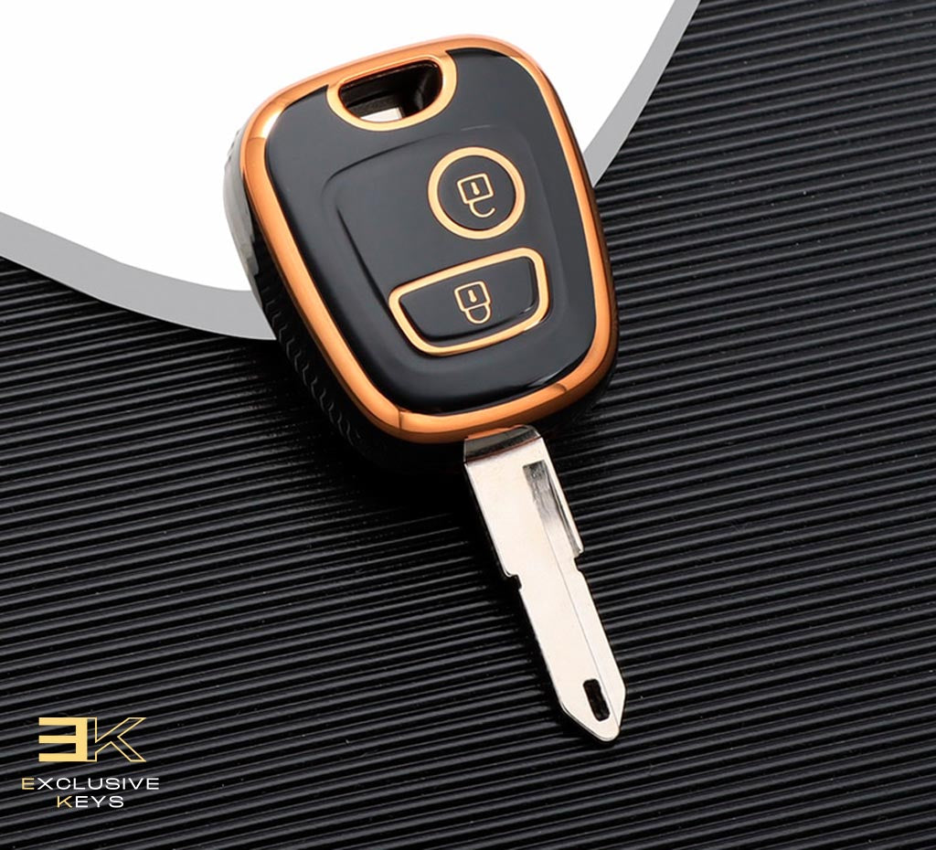Funda para Peugeot 106, 107, 206, 207, 306, 307, 406, 407 (2 botones)