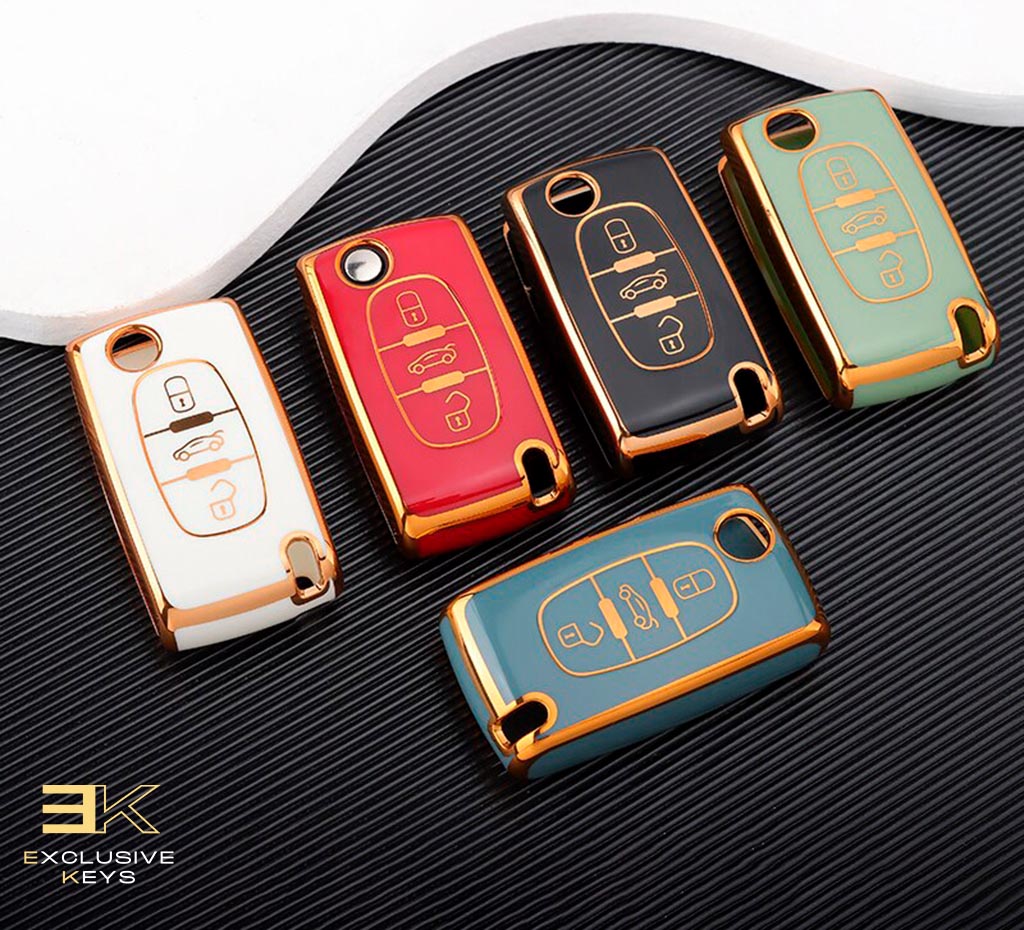 Funda para Peugeot 107, 207, 307, 308, 407, 607, 3008, 5008 (2 Botones)
